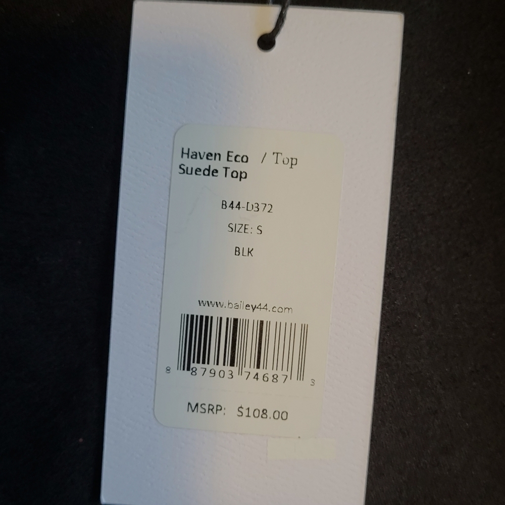 NWT Beautiful Bailey 44 Eco Suede Zip Back Top S - Picture 5 of 5